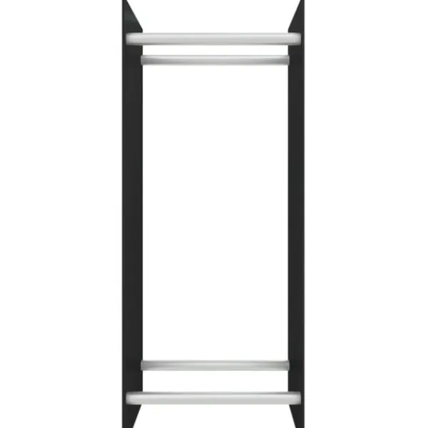 Hot Vedställ svart 40x35x100 cm härdat glas Tillbehör Till Vedeldade Kaminer & Öppna Spisar