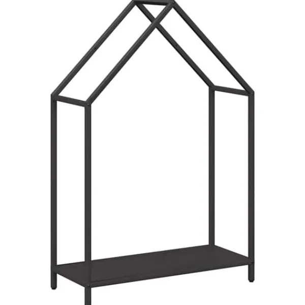 Vedställ svart 60x25x90 cm kallvalsat stål Tillbehör Till Vedeldade Kaminer & Öppna Spisar