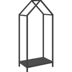 vidaXL Vedställ svart 40x25x90 cm kallvalsat stål