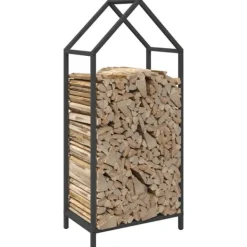 vidaXL Vedställ svart 40x25x90 cm kallvalsat stål