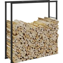 vidaXL Vedställ svart 110x30x116 cm stål