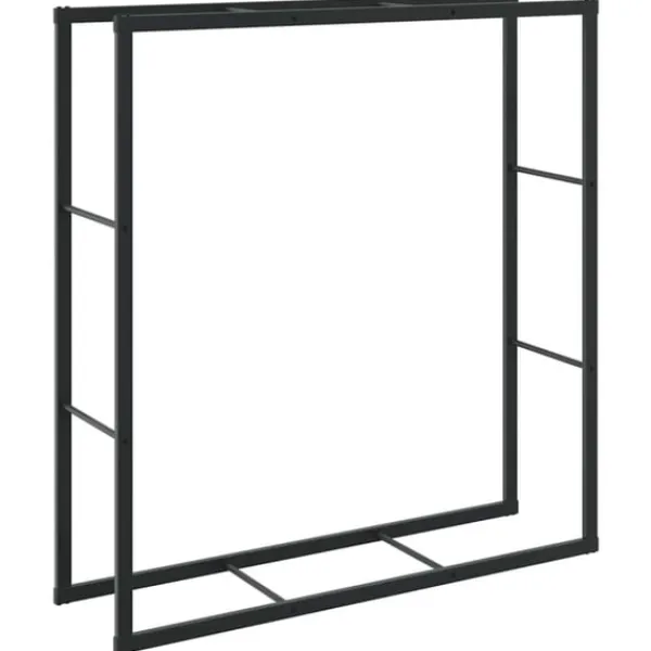 vidaXL Vedställ svart 110x30x116 cm stål