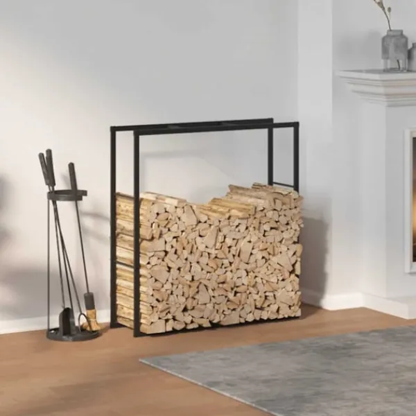 vidaXL Vedställ svart 110x30x116 cm stål