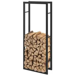 New Vedställ Täby vedförvaring 60x25x150 cm stål Tillbehör Till Vedeldade Kaminer & Öppna Spisar