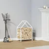 Sale Vedställ vit 40x25x60 cm kallvalsat stål Tillbehör Till Vedeldade Kaminer & Öppna Spisar