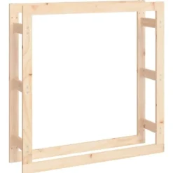 New Vedställ 100x25x100 cm massiv furu Tillbehör Till Vedeldade Kaminer & Öppna Spisar
