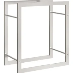 New Vedställ 50x28x56 cm rostfritt stål Tillbehör Till Vedeldade Kaminer & Öppna Spisar