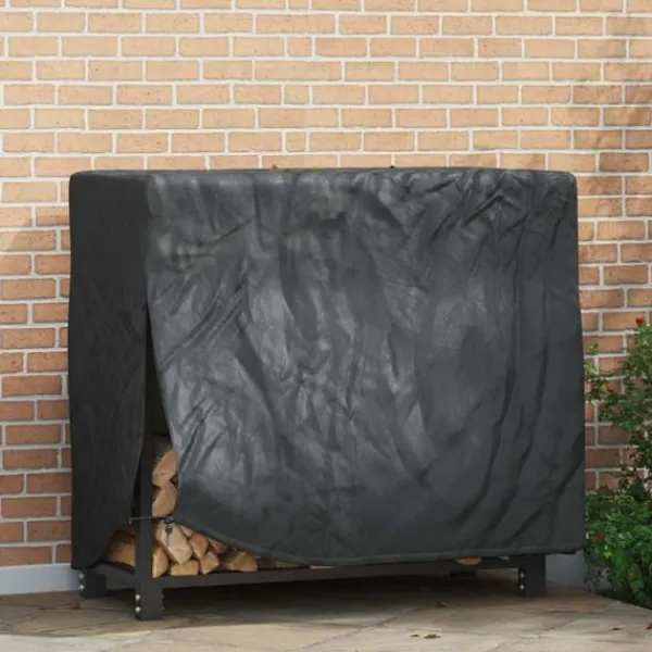 Clearance Vedställsskydd Enfärgad Svart 61 x 122 x 106 cm tyg Tillbehör Till Vedeldade Kaminer & Öppna Spisar