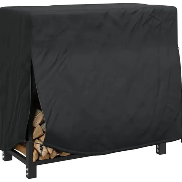 Clearance Vedställsskydd Enfärgad Svart 61 x 122 x 106 cm tyg Tillbehör Till Vedeldade Kaminer & Öppna Spisar