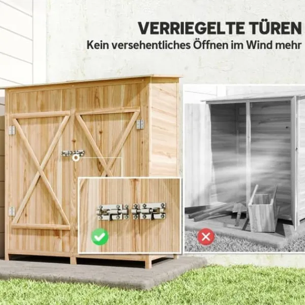 Best Verktygsskjul med Bänkbord, Tällved, 140 x 75 x 157 cm Skjul, Garage & Carports