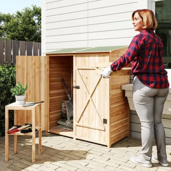Best Verktygsskjul med Bänkbord, Tällved, 140 x 75 x 157 cm Skjul, Garage & Carports