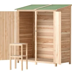 New Verktygsskjul med Bänkbord, Tällved, 140 x 75 x 157 cm Skjul, Garage & Carports