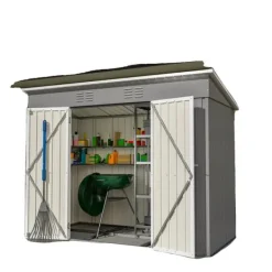 Clearance Verktygsskjul, Väderbeständig Design, Säker Förvaring,8x4FT Grå Skjul, Garage & Carports