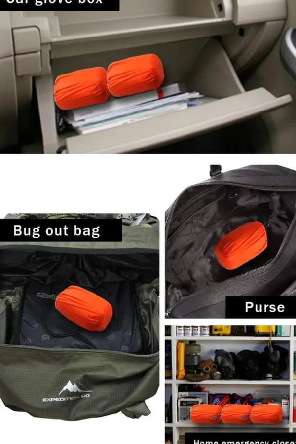Överlevnadsbivyväskor - Vattentäta Mylar-nödfiltar för camping och vandring (orange)