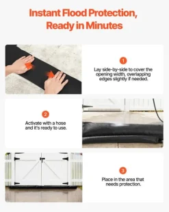 Online Översvämningsbarriär - Vattenaktiverade sandfria översvämningspåsar 4-pack - Återanvändbara - Storlek 153 x 21 cm - För dörrar/källare/garage Beredskapsplaner
