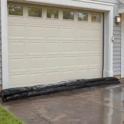 Översvämningsbarriär - Vattenaktiverade sandfria översvämningspåsar - Set om 8 - Mått 305 x 21 cm - Återanvändbara - För dörrar & garage