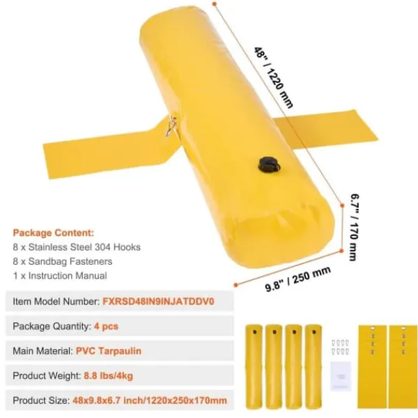 Discount Översvämningsbarriärer, sandsäckar, alternativ 4-pack, vattenbarriärer för hemmet, dörröppning, uppfart (4FTx6in) Beredskapsplaner