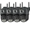 Övervakningskamera, Dubbelobjektiv, Nattseende,4PCs CAM INTE Kort, EU Kontakt
