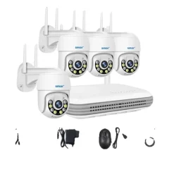 Övervakningskamera Kit, 5MP Upplösning, Tvåvägs ljud, Ingen, 8CH NVR X 4 kamera 3mp