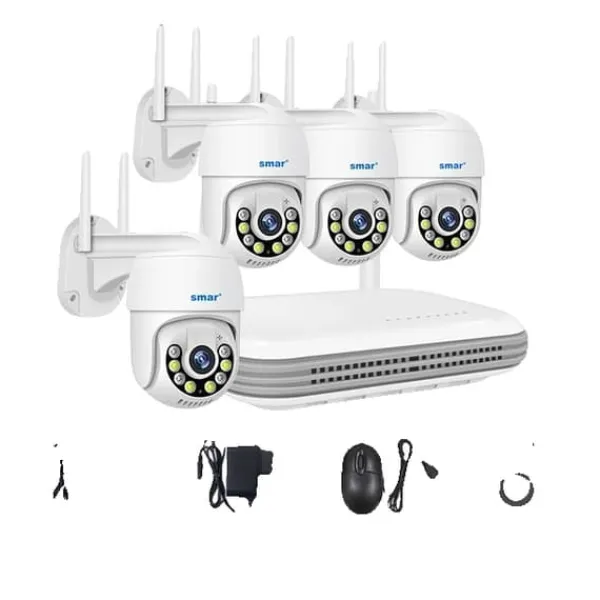 Övervakningskamera Kit, 5MP Upplösning, Tvåvägs ljud, Ingen, 8CH NVR X 4 kamera 3mp