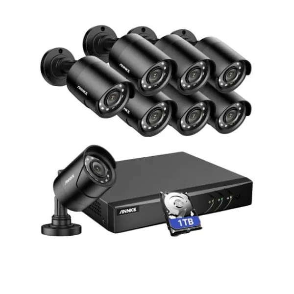 Övervakningskamera Kit, 5MP Upplösning, Nattvisions Teknologi,1TB