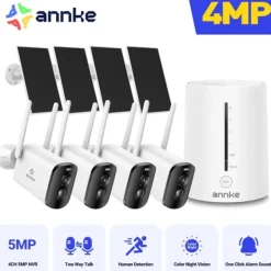Övervakningskamera, 4MP Full HD, Solenergi,Med 4st