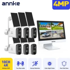 Övervakningskamera, 4MP Upplösning, Trådlös Drift,6PCS 81BL 5000mAh