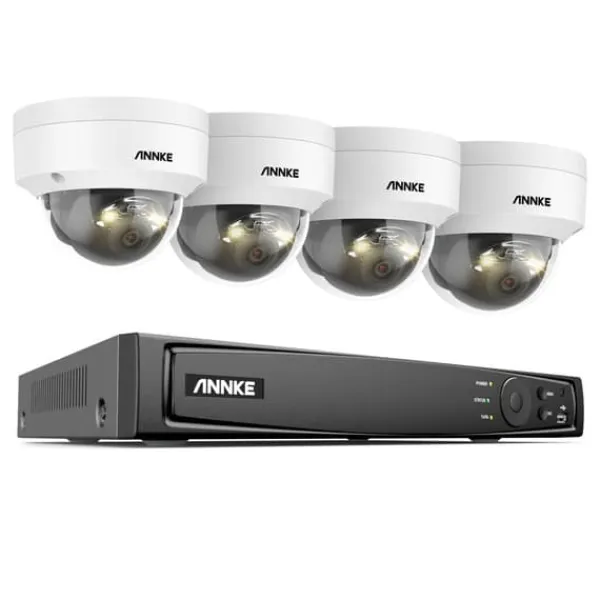 Övervakningskamera, 6MP upplösning, rörelsedetekteringsteknik,8CH NVR 4Pcs Kamera, Ingen