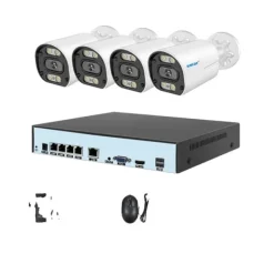 Best Övervakningskamerasystem, AI-detektering, Nattvisionsfunktioner,Ingen, 4CH NVR med 4xKamera Säkerhetsmonitorer & Videokameror