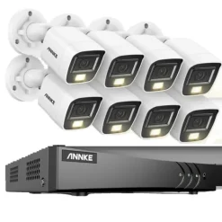 Övervakningskamerasystem, 5MP upplösning, väderbeständig design,8CH DVR 8Pcs Kit, 1T