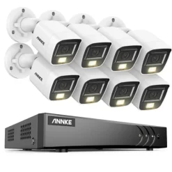 Övervakningskamerasystem, 5MP upplösning, väderbeständig design,8CH DVR 8Pcs Kit, 1T