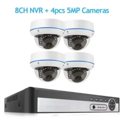 Clearance Övervakningskamerasystem, 5MP upplösning, nattseende,1T-a, 8CH 4st 5MP Kamera-b Säkerhetsmonitorer & Videokameror