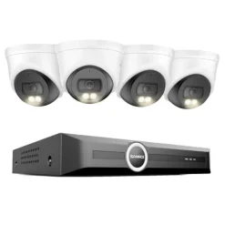 Övervakningskamerasystem, 3MP upplösning, PoE aktiverad,8CH NVR 4Pcs Kamera, 1T-a
