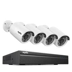 Övervakningssystem med CCTV, 5MP/3MP upplösning, IP66 vattentät, 4 st 5MP, 4T