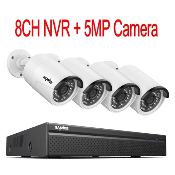 Best Övervakningssystem med CCTV, 5MP/3MP upplösning, IP66 vattentät, 4 st 5MP, Ingen Säkerhetsmonitorer & Videokameror