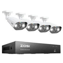 Övervakningssystem, 8MP upplösning, PoE NVR-kit,8CH NVR x 4Kameror, 2T