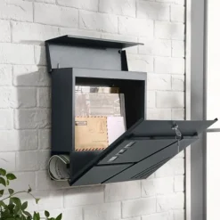 Sale Väggbrevlåda med visningsfönster antracit Postlådor & Brevlådor