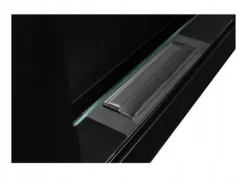 Vägghängd biokamin med glas 65x40x12 cm BOX Flamreglering Mattsvart