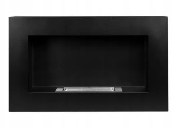 Vägghängd biokamin 65x40x12 cm Box Svart strukturmatt