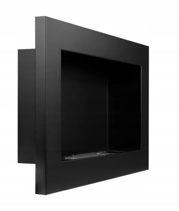 Vägghängd biokamin 65x40x12 cm Flamreglering Svart strukturerad matt