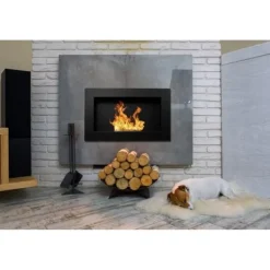 Online Väggmonterad bioetanol-öppen spis - DIVINA FIRE - Pisa - Svart - L 65 x P 12 x H 40 - Rostfritt stål Öppna Spisar