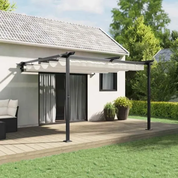 New Väggmonterad Gazebo Kräm Stål Valvbågar, Spaljéer, Bersåer & Pergolor