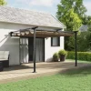 vidaXL Väggmonterad Gazebo Taupe Stål