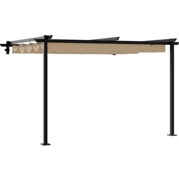vidaXL Väggmonterad Gazebo Taupe Stål