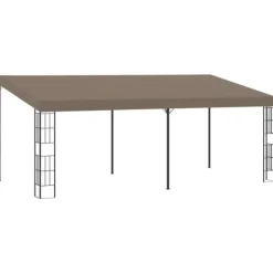 vidaXL Väggmonterad paviljong 6x3 m taupe tyg