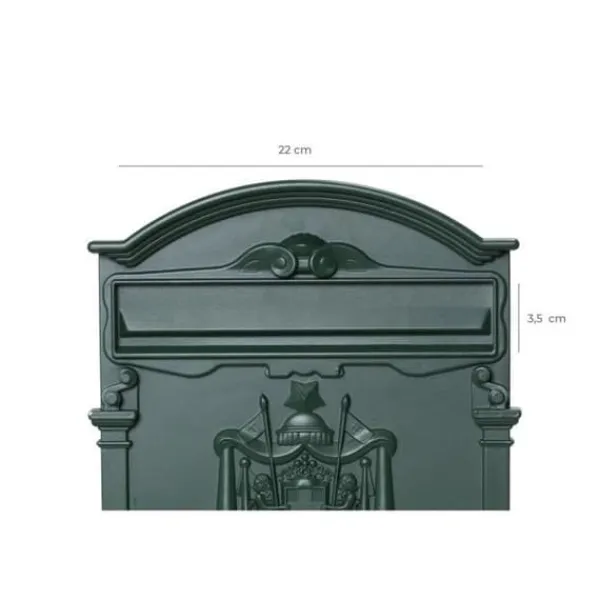 Väggmonterad postlåda - Arregui - D-2151-V - Aluminium - Grön - Storlek M (A4)