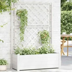 Blomlåda med Spaljé Högbädd Trädgård Blomlåda Växtlåda Utomhus Patio 313983 Planteringsbänkar