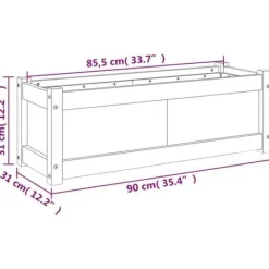 vidaXL Blomlådor 2 st, Höga Sängar, Blomlådor, Växtkrukor, Blomlådor Trädgård Patio Terrass, Vit Trä 837452