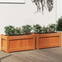 Best Blomlådor 2 st, Upphöjda Sängar, Blommurnor, Växtkrukor, Blomlådor Trädgård Terrass, Brun Vaxad Trä 837444 Planteringsbänkar