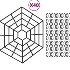 vidaXL Dammstängsel 40 st svart polypropen
